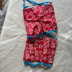 Golden Goose Kids Red Mask with Blue Straps